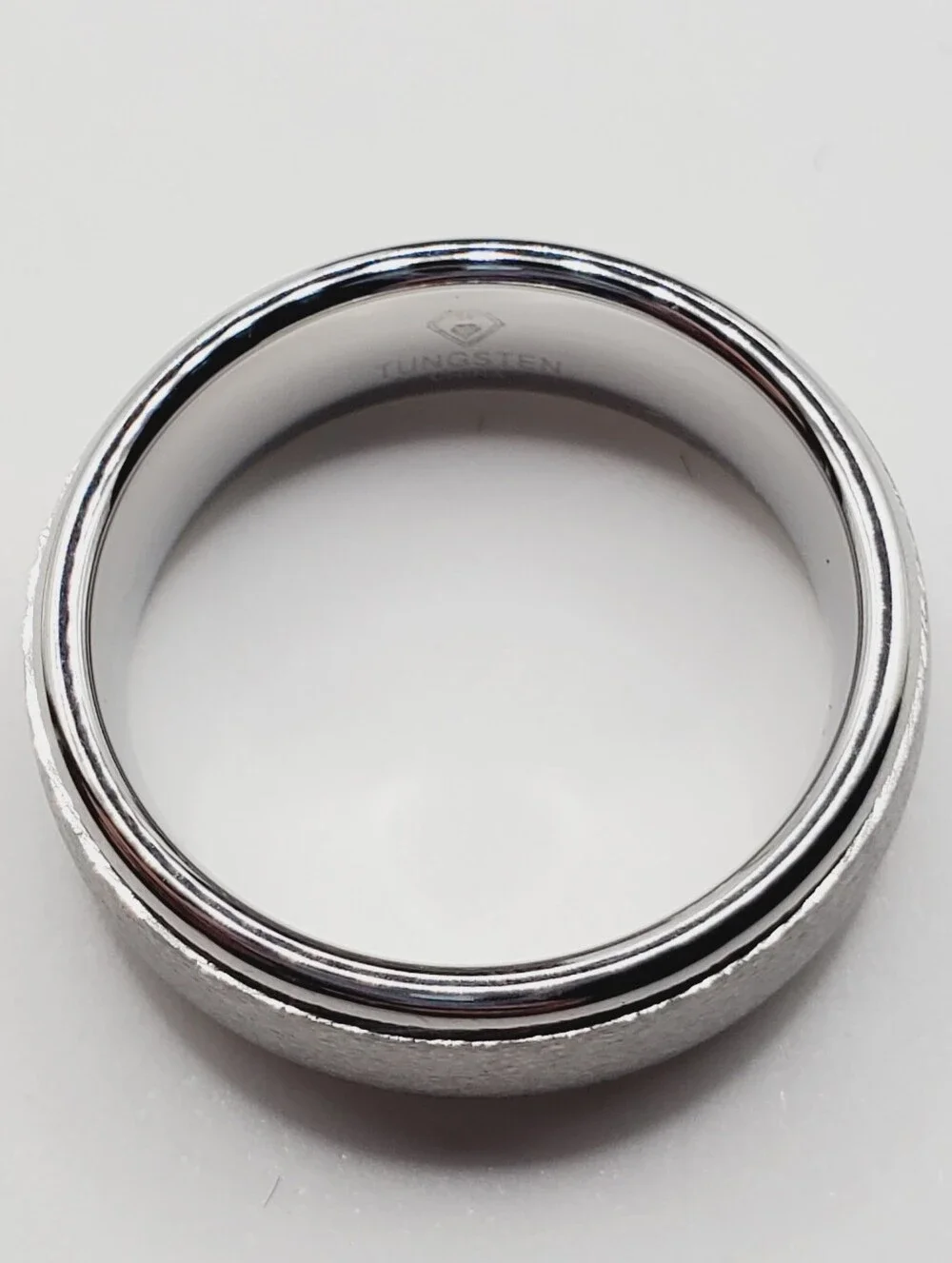 Men's Brushed Silver Tungsten Comfort-Fit Wedding Band Unisex Ring